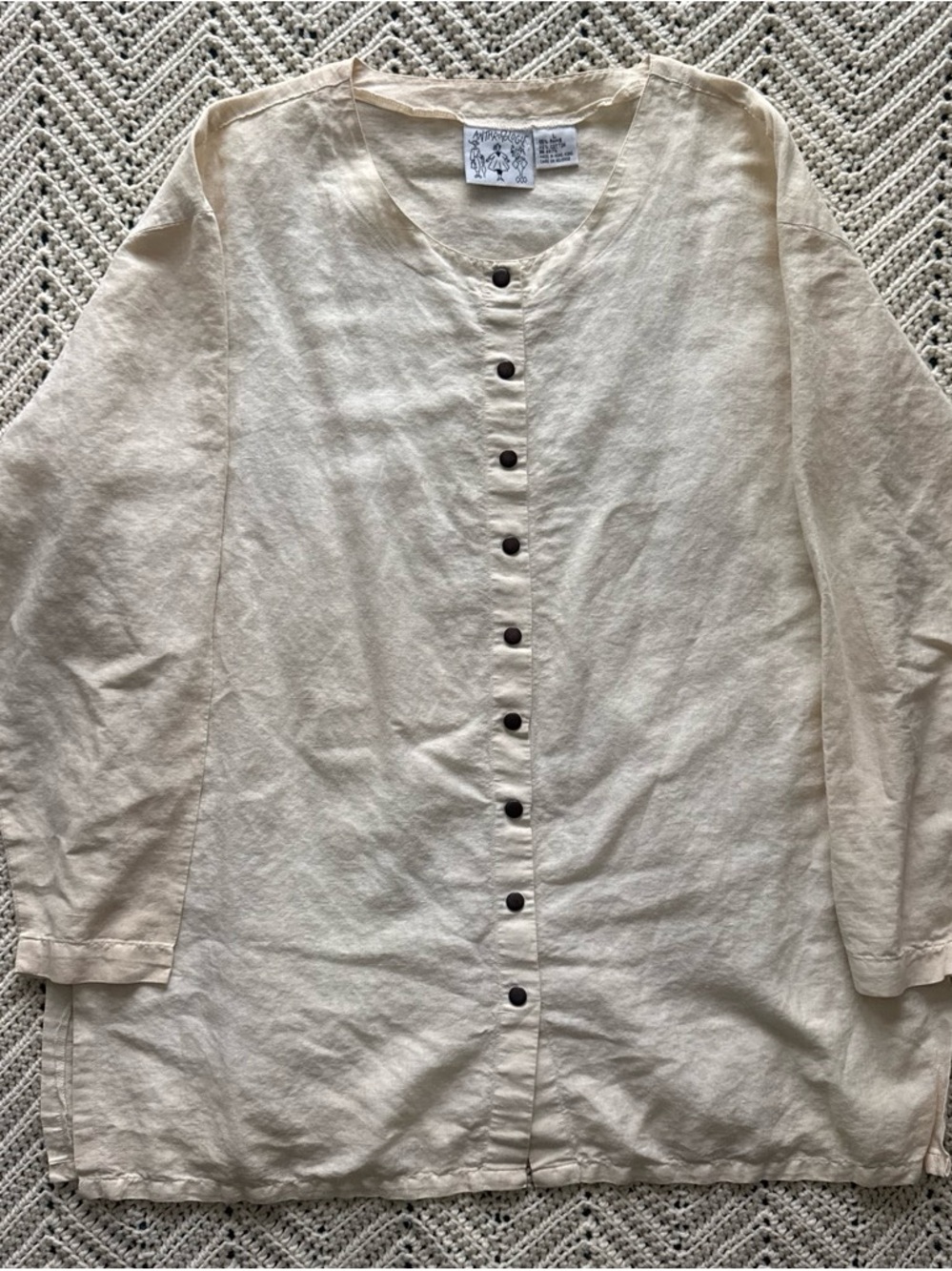 Vintage Anthropologie Ramie Cotton Tunic